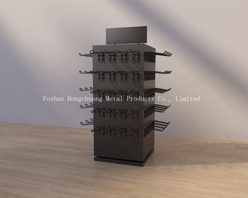 黒い金属TUVの証明書の多層のイヤリングのホールダーの立場、ホックが付いている回転陳列台