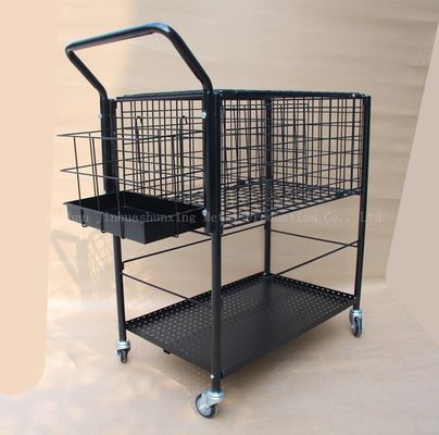 800mmの高い370mm広いスポーツ用品の貯蔵の棚のBallport 325の球のテニスの教授カート、黒い色