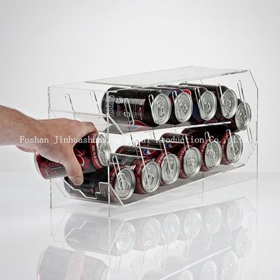 携帯用TUV 2のタイヤは飲料、プラスチック缶詰食品の食料貯蔵室の貯蔵の棚のための明確なアクリルの収納箱を証明する