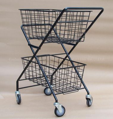 車輪が付いている折りたたみ950mmの高さ600mmの幅のテニスのバスケット2つの層