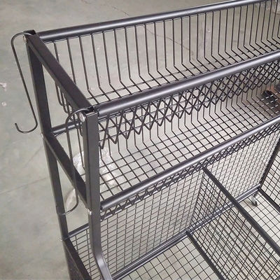 バスケットおよびホックが付いている42inch高さ36inchの長さのスポーツ用品のオルガナイザーの棚