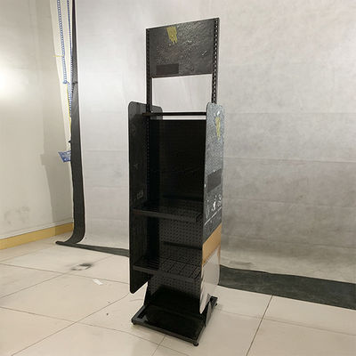 貯蔵のための黒い色D500mm H2000mmの陳列だなの立場