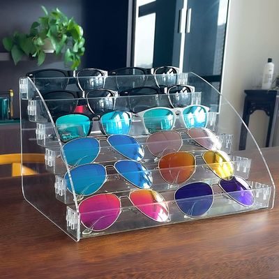 卓上のホールダーのサングラスは6つの層明確なEyewearの貯蔵の皿を陳列台ために